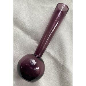 Lefton Bud Vase Amethyst Purple Hand Blown Art Glass